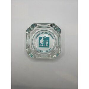 Vintage Clear Glass Howard Johnson Motor Lodges Ash Tray Advertising Hotel Motel